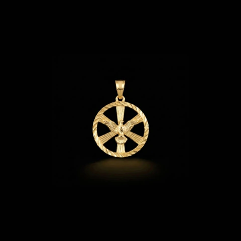Pingente Pomba da Paz Vazado 1,7cm 2,0g - Banhado a Ouro 18K