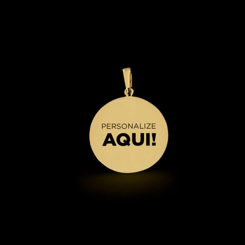Pingente Redondo Personalize - 2,5cm - Banhado a Ouro 18K