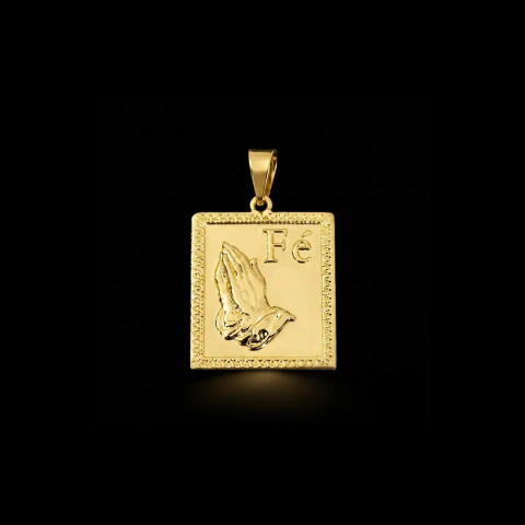 Pingente Fé - 2,2x2,5cm - Banhado a Ouro 18K 3g