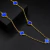 Corrente Trevo Mini Azul - 60cm - Banhado a Ouro 18K - comprar online