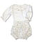 Cj. Body e Short Bebê - 100% Pima - Floral Amarelo