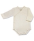 Body Bebê Kimono - Algodão Pima - Off-White - Picueta Areia- Manga Longa