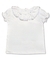 Blusa Gola Babado Renda- Manga curta - 100% Pima - Branca