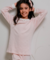 Pijama Longo- 100% Pima - Listras Rosa - comprar online