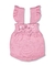 Romper Bebê Tricot - Babado Poá Rosa Chiclete