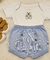 Cj. Bebê Shorts e Body Teddy Bear Capri - Pima e Tricot Azul Claro - Picueta Areia - comprar online