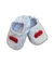 Sapatilha Meia Bebê Gift - Linho Branco - Bordado Manual - Vermelho - comprar online