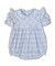 Pimpão Bebê - Vichy Azul Rococó - Bordado Manual - 100% Algodão - Coleção Resort