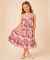 Vestido Alças Laço - 100% Algodão - Toile de Jouy Vermelho