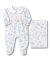 Saída Maternidade Bebê Casinha de Abelha - Algodão Pima - Toile de Jouy Holanda - Picueta Rosa