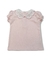 Blusa Gola Escalope FLORAL ROSA- ALGODÃO PIMA MANGA CURTA PRINCESA