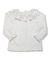 Blusa Gola Babado- Manga longa - 100% Pima - Branca
