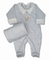 Saída Maternidade Bebê - Teddy Bear - Tricotil- 100% Algodão - Azul Bebê - 02 peças
