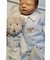 Saída Maternidade Bebê - Teddy Bear - Tricotil- 100% Algodão - Azul Bebê - 02 peças na internet