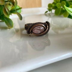 Anillo Cobre Viejo con Piedra Rodocrosita (#8) - comprar online