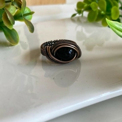 Anillo Cobre Viejo con Piedra Fluorita (#5 1/2) - comprar online