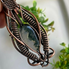 Colgante Cobre Viejo con Ágata de La India (Musgosa) - comprar online
