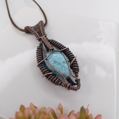 Colgante Cobre Viejo con Piedra Larimar