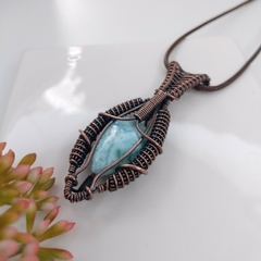 Colgante Cobre Viejo con Piedra Larimar - comprar online