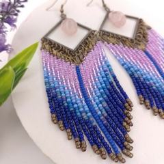 Aros Bahía con Cuarzo Rosa - comprar online