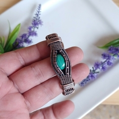 Brazalete Cobre Viejo con Malaquita - comprar online
