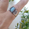 Anillo Cobre Viejo con Ónix Cielo (Ajustable #9 al #11) - comprar online