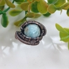 Anillo Cobre Viejo con Piedra Larimar (#6) - comprar online