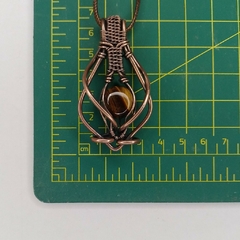 Colgante Cobre Viejo con Ojo de Tigre - El Taller De Mema