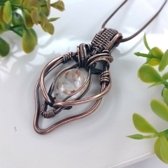 Colgante Cobre Viejo con Cuarzo Lodolita (Chamánico o Cuarzo Jardín) - comprar online