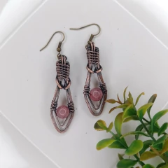 Aros Cobre Viejo con Cuarzo Cherry en internet