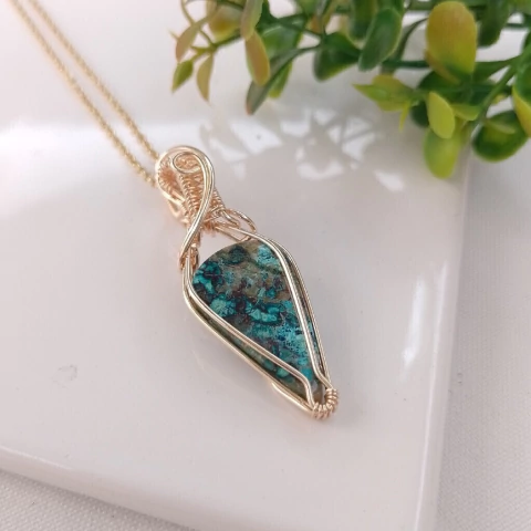 Colgante Gold con Shattuckita - comprar online