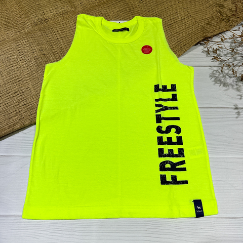 remera s/m jr freestyle amarillo neon