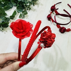 Vincha rigida simple roja - comprar online