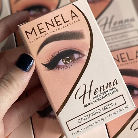 Henna Profissional para Sobrancelhas Menela - Castanho Médio