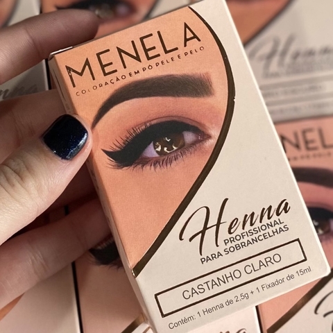 Henna Profissional para Sobrancelhas Menela - Castanho Claro