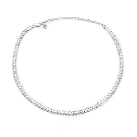 Choker Riviera Navetes Prateado