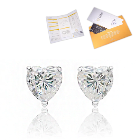Brinco Coração Moissanite 1.2ct Prata 925 - comprar online