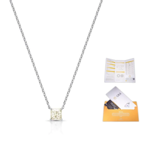 Colar Moissanite Princess 0.8ct Prata 925 - comprar online