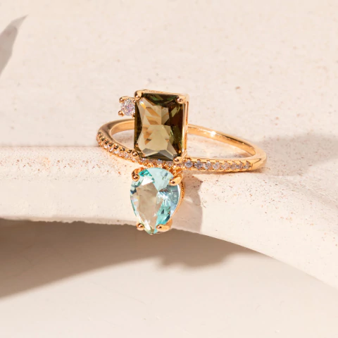 Anel Aquarela Celeste - comprar online