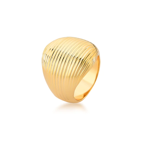 Anel Trama Dourado
