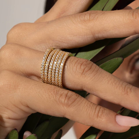 Anéis Sestina Cristal Dourado - comprar online