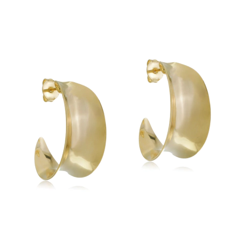 Argola Côncava Média Dourada