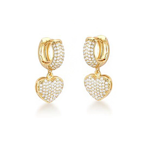 Brinco de Argola Coração Dourada