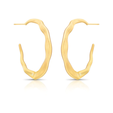 Brinco Argola Orgânica Dourada - comprar online