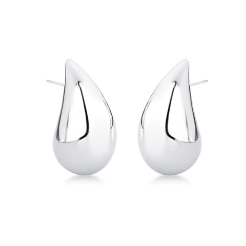 Brinco Gota Hailey Prateado Grande