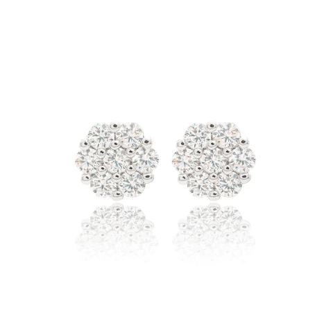 Brinco Roseta Faith Prateado