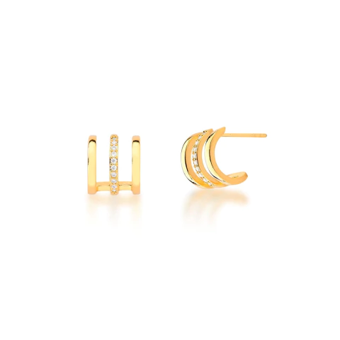 Brinco Ear Hook Triple Dourado - comprar online