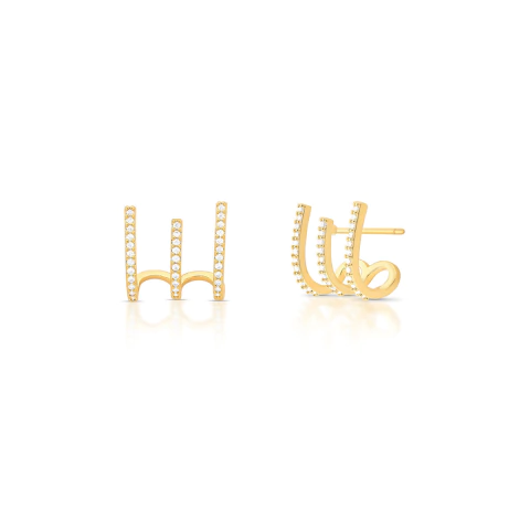 Brinco Ear Hook Tridente Dourado - comprar online