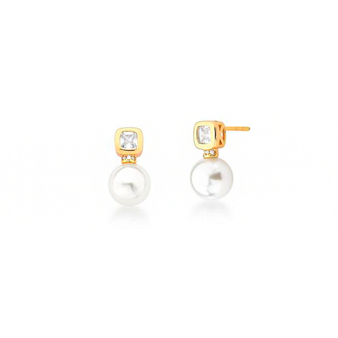 Brinco Pérola Anne Dourado