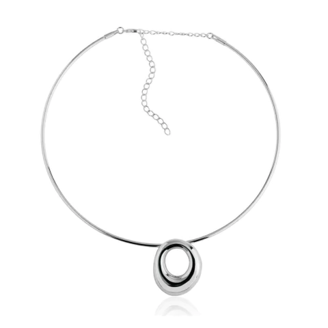 Choker Pingente Orgânico Prateado - comprar online